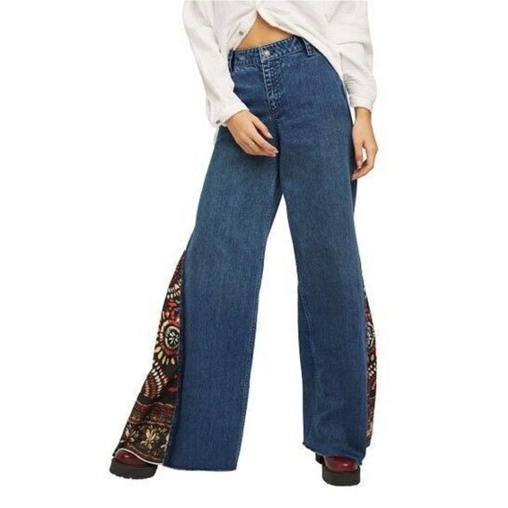 New Free People Sahara Extreme Wide Leg Jeans Size 27